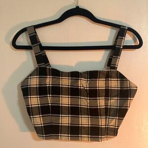 Black Plaid Crop Top (part of a set) 🖤